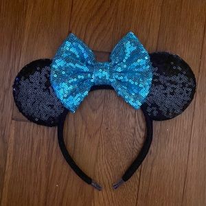 ‼️ PRICE DROP ‼️ Etsy Minnie Ears - Black with Teal Bow